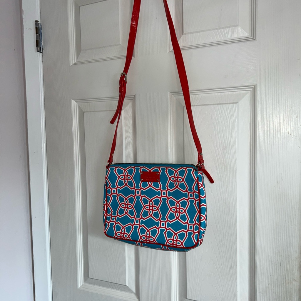 Kate Spade Crossbody Bag Morrocan Print Red/Turquoise